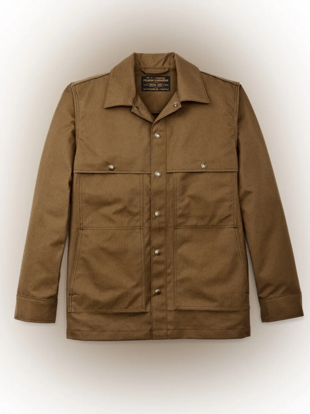 Filson Tan/Brown Tin Cloth Field Jacket - Men's Work Coat, Size XL.